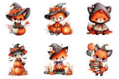 Halloween Cute Witch Fox PNG Clipart Product Image 2
