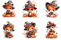 Halloween Cute Witch Fox PNG Clipart Product Image 5