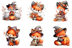 Halloween Cute Witch Fox PNG Clipart Product Image 6
