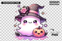 halloween cute witch hat ghost png, ghost with witch hat clipart, kawaii halloween ghost design, spooky cute halloween ghost art, halloween witch ghost printable, halloween ghost sublimation png, cute halloween ghost illustration, halloween magical ghost 