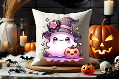 halloween cute witch hat ghost png, ghost with witch hat clipart, kawaii halloween ghost design, spooky cute halloween ghost art, halloween witch ghost printable, halloween ghost sublimation png, cute halloween ghost illustration, halloween magical ghost 