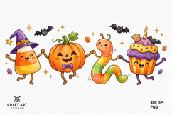 Halloween Pumpkin Charaters PNG, Halloween Sublimation PNG Product Image 1