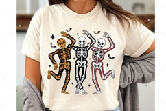 Halloween Dancing Skeletons PNG, Retro Skeleton Clipart Product Image 1