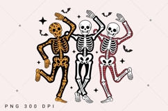 Halloween Dancing Skeletons PNG, Retro Skeleton Clipart Product Image 5