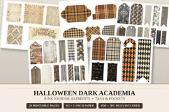 Halloween Dark Academia Junk Journal Elements Product Image 2