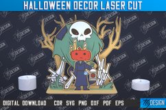 Halloween Decor Laser Cut Design | Halloween Sign SVG Bundle Product Image 3