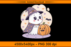 Cute Halloween Ghost Sublimation Design PNG Product Image 1