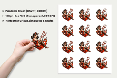 Halloween Devil Girl Pitchfork Sticker Sublimation PNG Product Image 2