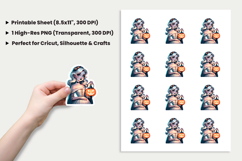 Halloween Devil Girl Pitchfork Sticker Sublimation Product Image 2