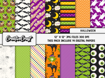 Halloween Digital Paper and Clipart png, halloween clipart Product Image 2