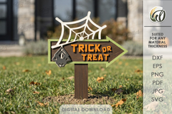 Halloween Directional Sign Laser Cut. Yard Stake SVG Product Image 1