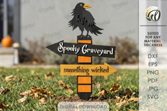 Halloween Directional Sign Laser Cut. Yard Stake SVG Product Image 1