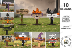 Halloween Directional Signs Bundle Laser Cut. Halloween SVG Product Image 1