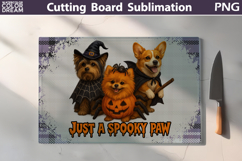 Halloween Dog Cutting Board | Glass Kitchen Chopping Board Product Image 1