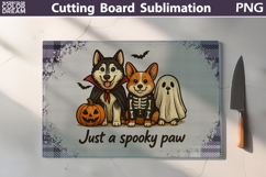 Halloween Dog Cutting Board | Glass Kitchen Chopping Board Product Image 1