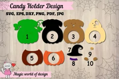 Halloween dog in pumpkin candy dome svg, paper cut template Product Image 4
