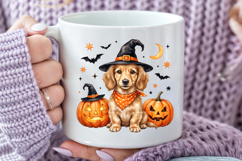 Halloween Dog Witch Hat Sublimation PNG Product Image 4