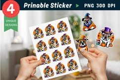 Halloween dog with book Sticker Clipart Product Image 1