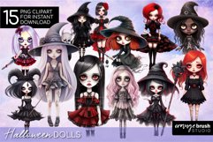 Halloween Dolls Witch Clipart Bundle Gothic Clipart PNG