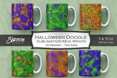 Halloween Doodle Sublimation Mug Wraps - Set of 6 Product Image 1