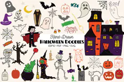 Halloween Color Doodles, Monsters, Pumpkin, Haunted House Product Image 1