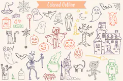 Halloween Color Doodles, Monsters, Pumpkin, Haunted House Product Image 5