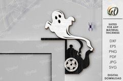 Halloween Door Corner Laser Cut. Halloween Decor SVG Product Image 1