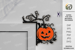 Halloween Door Corner Laser Cut. Home Decor SVG. Pumpkin Product Image 1