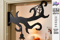 Halloween Door Corner Decor Laser Cut | Door Sign | Spider Product Image 1
