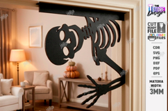 Halloween Door Corner Decor Laser Cut | Door Sign | Skeleton Product Image 1