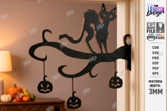 Halloween Door Corner Decor Laser Cut | Door Sign | Cat SVG Product Image 1