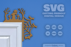 Halloween Door Corner Laser Cut SVG Product Image 2