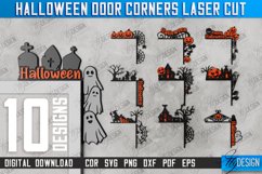 Halloween Door Corners Laser Cut Bundle, Halloween Decor SVG Product Image 1