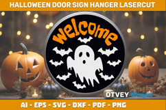 Halloween Door Hanger Sign Welcome Lasercut Product Image 1