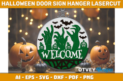 Halloween Door Hanger Sign Welcome Lasercut Product Image 1