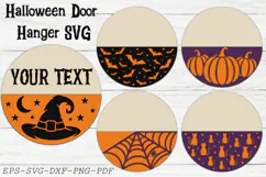 Halloween Door Hanger SVG, Spooky Welcome Door Sign Product Image 1