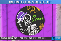 Halloween Door Sign Laser Cut Bundle, Round Door Hanger SVG Product Image 3