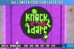 Halloween Door Sign Laser Cut Bundle, Round Door Hanger SVG Product Image 6