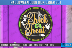 Halloween Door Sign Laser Cut Bundle, Round Door Hanger SVG Product Image 7