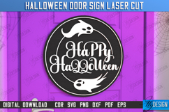 Halloween Door Sign Laser Cut Bundle, Round Door Hanger SVG Product Image 9
