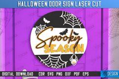 Halloween Door Sign Laser Cut Bundle, Round Door Hanger SVG Product Image 10