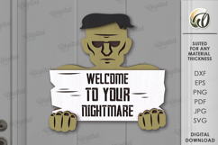 Halloween Door Sign Laser Cut. Halloween Decor SVG Product Image 1