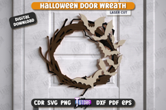 Halloween Door Wreath Laser Cut Bundle, Happy Halloween Sign Product Image 2