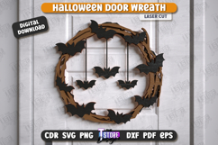 Halloween Door Wreath Laser Cut Bundle, Happy Halloween Sign Product Image 7