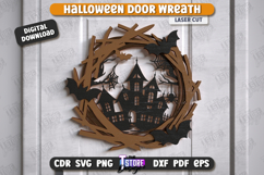 Halloween Door Wreath Laser Cut Bundle, Happy Halloween Sign Product Image 8