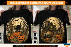 Halloween png ,2 Vintage Gothic Halloween T-Shirt Design Product Image 1