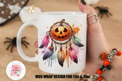 Halloween Pumpkin Mug Wrap For 11 oz and 15 oz, 3d Mug, Halloween Png
