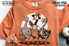 Halloween Ducks Scarecrow Pumpin Witch Crow PNG DTF Product Image 1