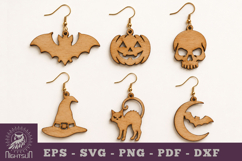 Halloween Earring Wooden Lasercut Product Image 1