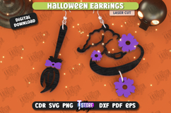 Halloween Earrings Laser Cut Bundle, Witch Earrings, Magical Product Image 3